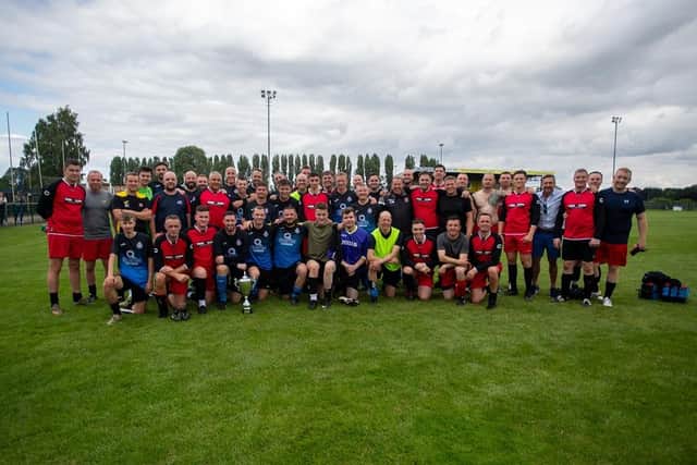 Both the police and fire service teams put in spirited performances in a match that ended 4-2 to the police on penalties