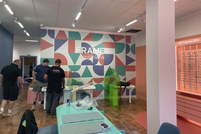 The finishing touches are being put to the new Frames shop in Corporation Street