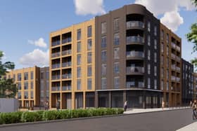 How the new flats on the site of the former Co-op store in Alexandra Road, Corby, might look. Image: McBains