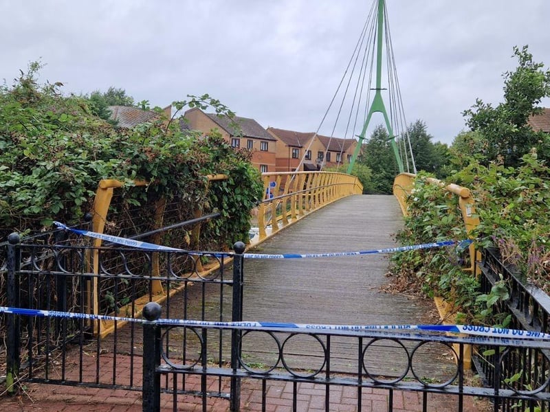 The scene on Monday morning August 4, as the investigation enters day four.