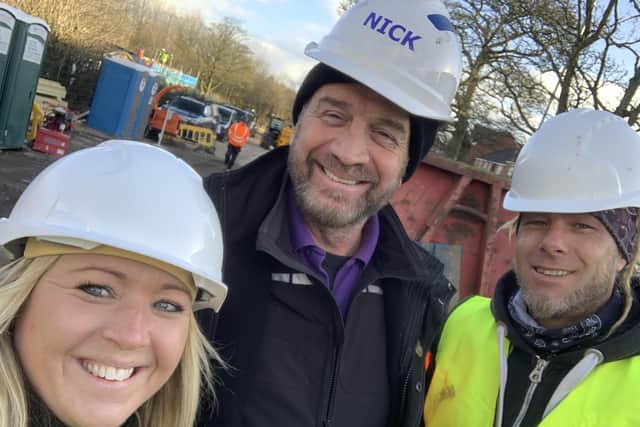 Jackie Hutchison, Nick Knowles and Colin Hutchison