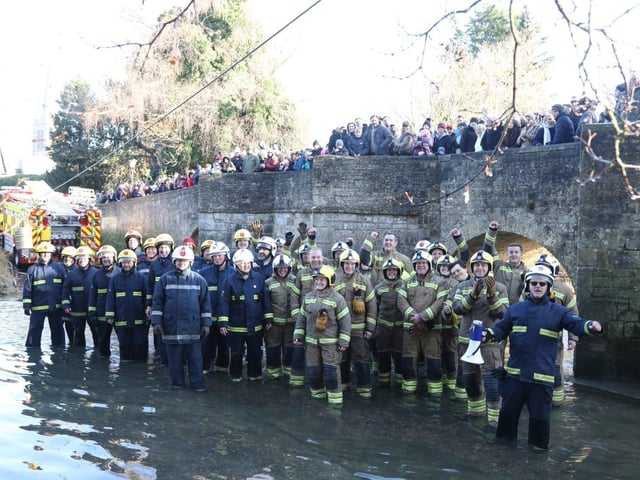 Annual Boxing Day Squirt between Geddington Volunteer Fire Brigade and Northants Fire and Rescue at Geddington Ford/National World