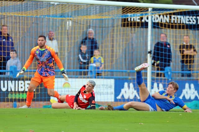 Action from the Poppies' loss at King's Lynn