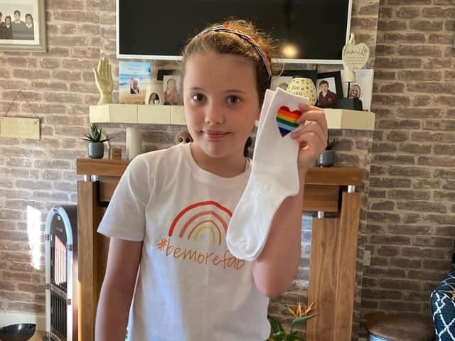 Dakota, who's all kitted out for Florence's birthday