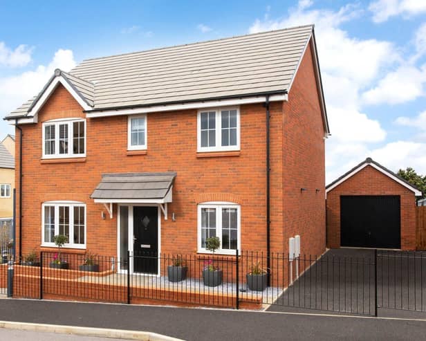 An external image of homes at Bellway Northern Home Counties’ Hawthorn Place site, Wellingborough