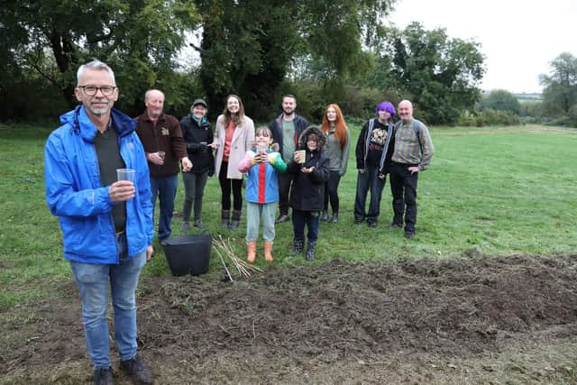 Martin Toms with Natural Ise volunteers in the Ise Valley, Kettering