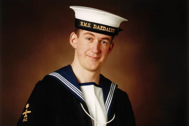 Air Engineering Mechanic Pickles shortly after joining the Royal Navy in 1991