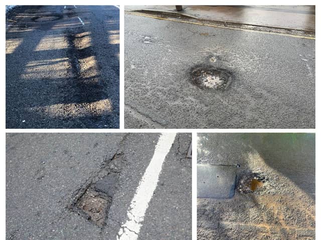 Just some of the potholes reported in Kettering, Corby, Wellingborough and Rushden in recent weeks