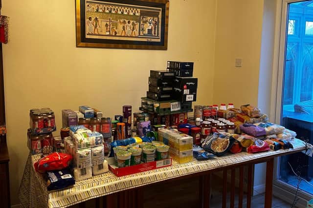 Dozens of items have been donated to the food bank.
