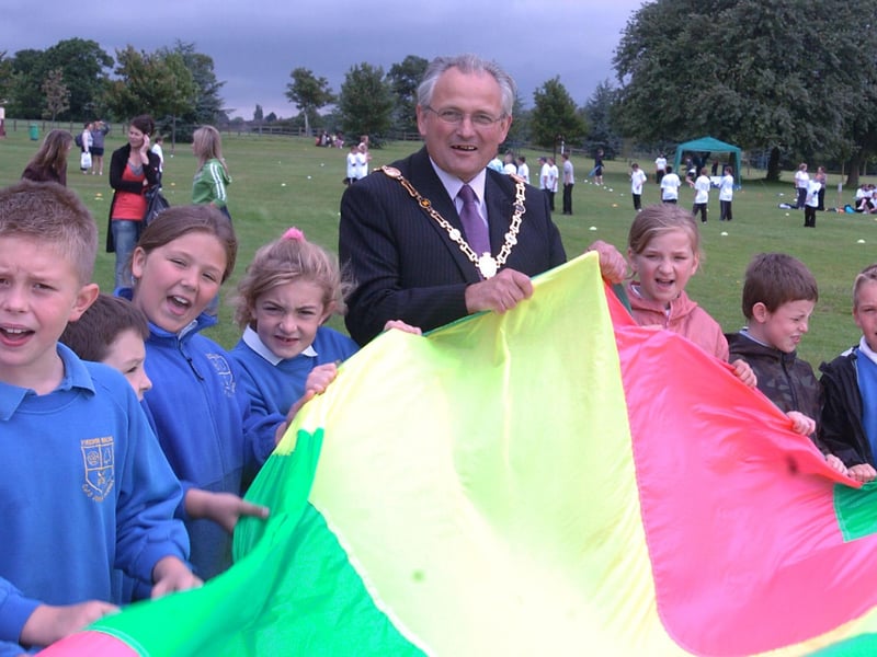Finedon Mulso Junior School with Mayor of Kettering Christopher Lamb