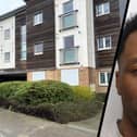 Rudy Kwatabyala was found in a flat in Chaucer Close, Corby, by police with cocaine and crack cocaine. Image: Northants Telegraph / Northants Police