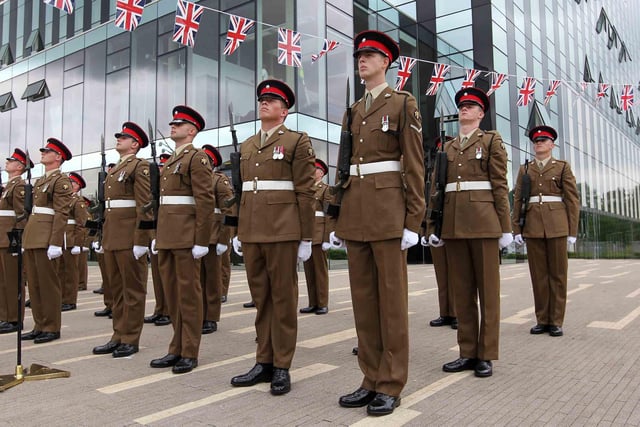 Royal Anglian Regiment parading in Corby 2014