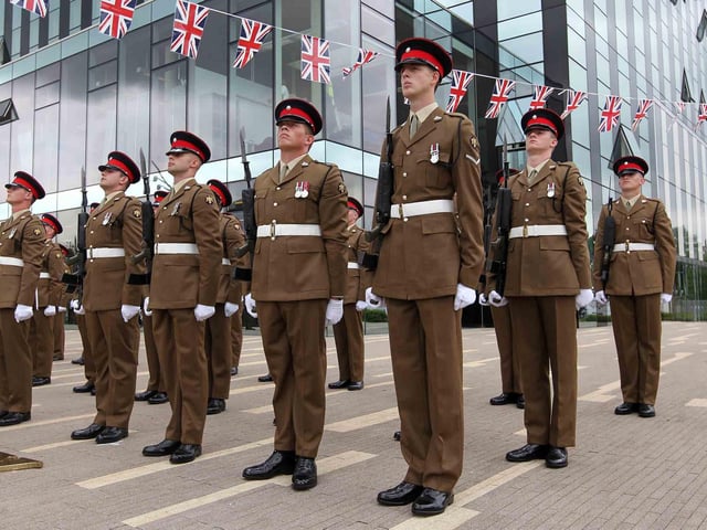 Royal Anglian Regiment parading in Corby 2014
