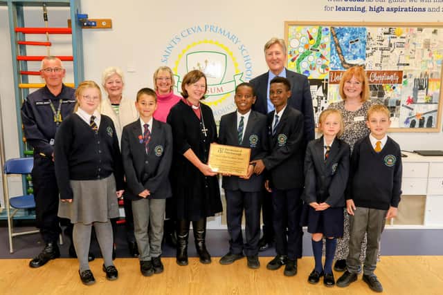 All Saints Church of England Primary School and Nursery pupils, staff and governors welcomed the Bishop of Peterborough the Right Reverend Debbie Sellin and Diocesan Director of Education Peter Cantley to the ceremony. /National World