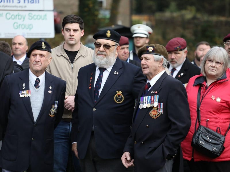 Corby RBL Remembrance Sunday parade and service at Corby War Memorial/