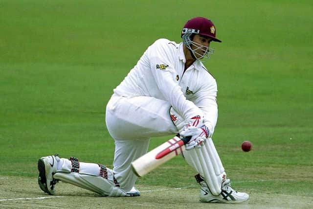 Matthew Hayden in action for Northamptonshire in 2000