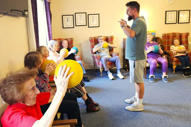 Armchair Exercise embraced by residents at  Elm Bank Care Home in Kettering