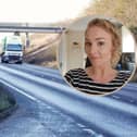The A45 between Raunds and Thrapston with Rebecca Ireland (inset) National World/UGC