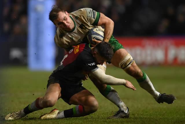 Josh Kemeny in action against Harlequins (photo by Alex Broadway/Getty Images)