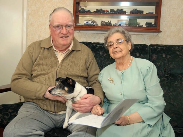 Diamond wedding anniversary for Peter and Sylvia Loveridge from Wellingborough in 2011