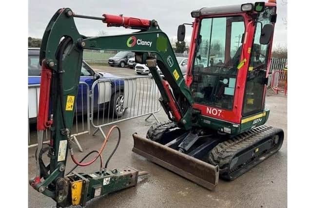 The machine, identical to the one shown was stolen from within a section of Corby roadworks /Northants Police