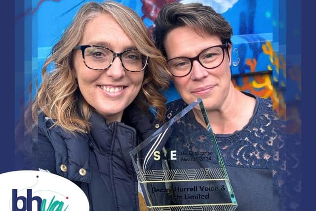 Lindsey (left) and Beccy (right) with their award.