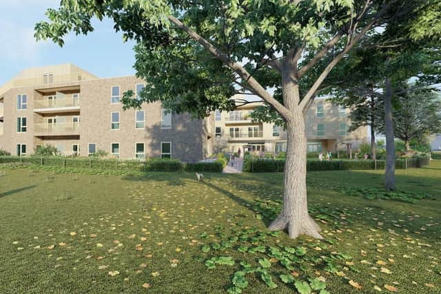 This is how the site could look from the park. Midlands: Design
