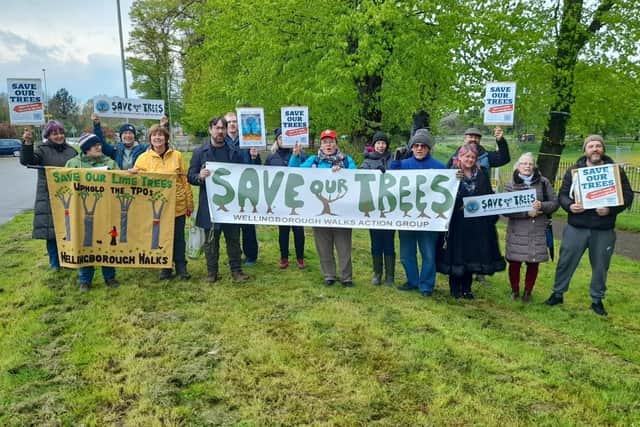 Wellingborough Walks Action Group campaigners under the avenue of lime trees/WWAG