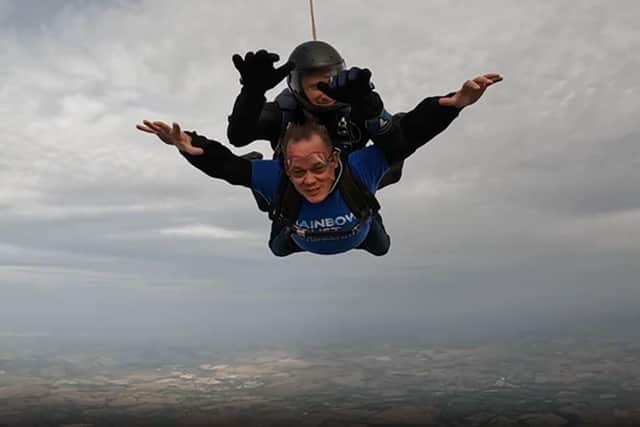 Jason Lizars during his skydive
