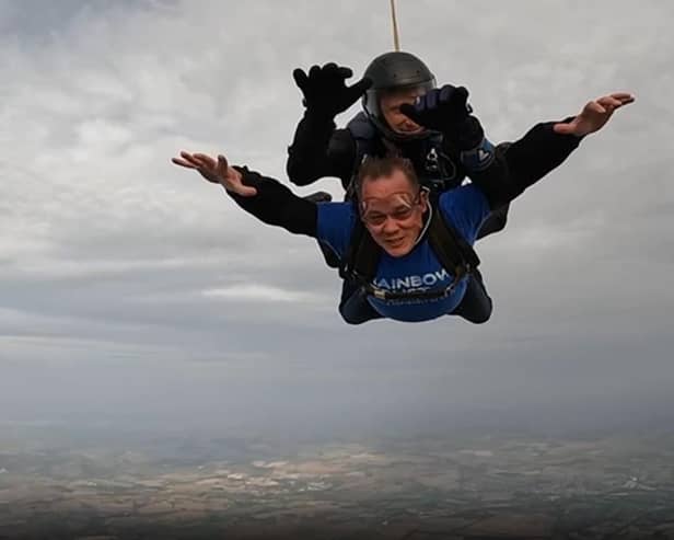 Jason Lizars during his skydive