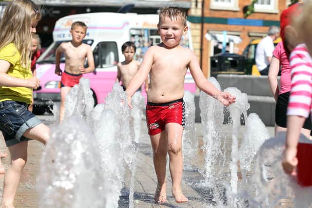 Back in 2012, the fountains were more powerful as Kian Mantle, then 4, played in the fountains at Kettering By the Sea /National World