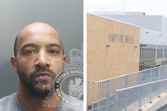 Kieran Sendall has been given a further nine months in prison after he was found at HMP Five Wells with a makeshift weapon. Image: North Wales Police / Northants Telegraph