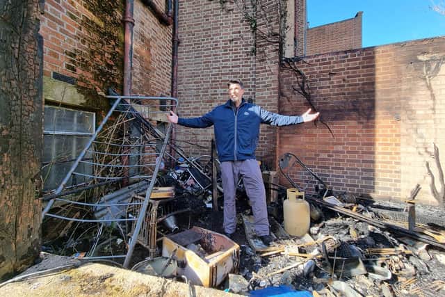 Giles Gosling had returned to the former Gala Bingo hall in Kettering on Sunday to find firefighters at the scene
