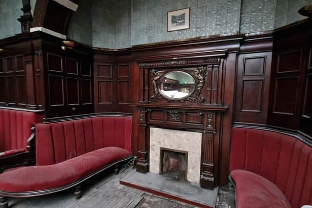 The plush seating in the bar will be restored
