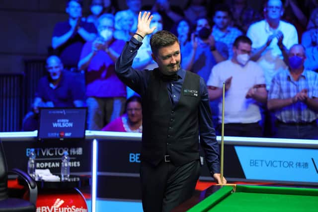 Kyren Wilson soaks up the applause after he secured the BetVictor European Masters title