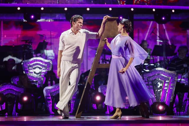 Lewis Cope, 30, came second top in the leader board on Sunday, October 19, after dancing the foxtrot with his partner Katya Jones as part of the BBCβs Strictly Come Dancing series. Photo credit Guy Levy/ BBC