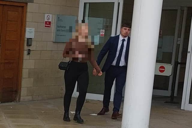 Callum Fraser pictured leaving court yesterday.