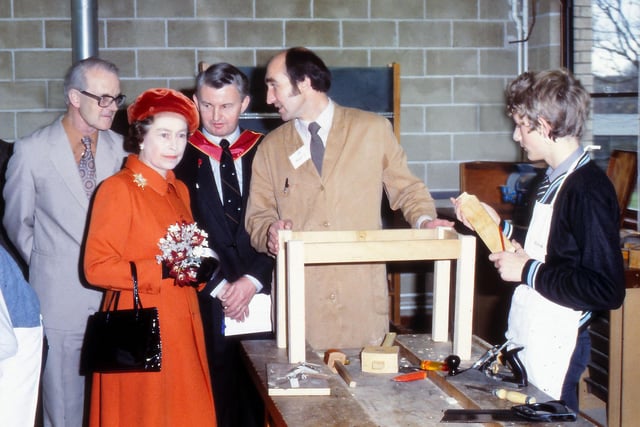 Queen Elizabeth II opens Queen Elizabeth School in 1982