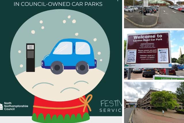 Free parking is being offered on certain days in council-owner car parks in Kettering and Corby this Christmas