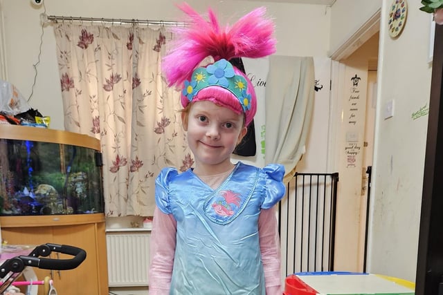 Kaya-willow, age 4, from Kettering, as poppy from trolls
