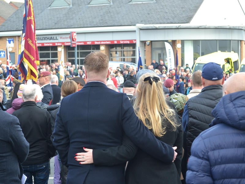 Hundreds gather at Broad Green in Wellingborough to pay respects at Remembrance Sunday service