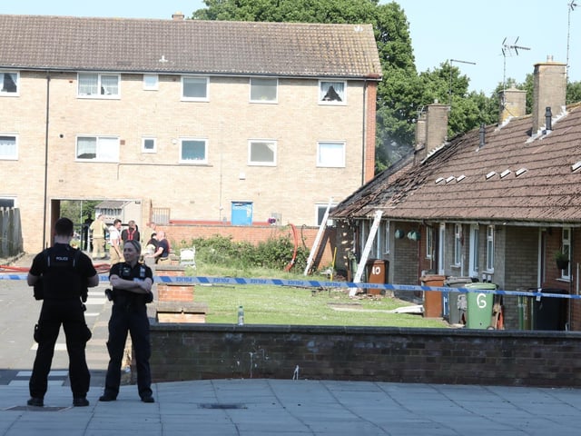 Emergency services on site at the house fire in Harrogate Court, Corby/National World