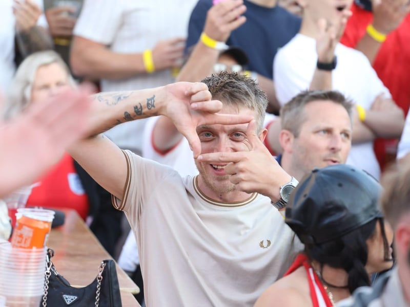 Fans at the Kettering Town FC World Cup Fan Zone watch England vs Argentina in the semi-final