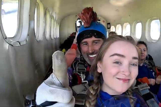 Caitlin gets ready to jump!
