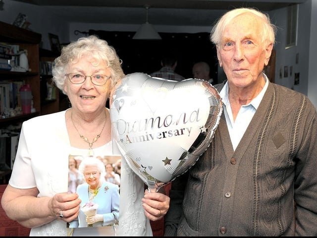 Wilf and Janet Oxtoby, from Tees Close in Wellingborough, celebrate their diamond wedding anniversary