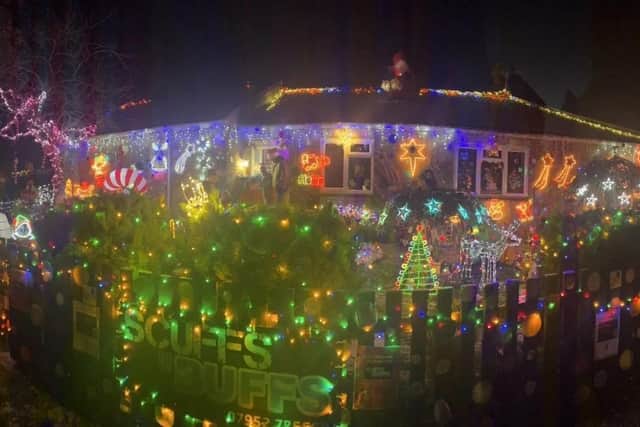 Their house at Christmas last year