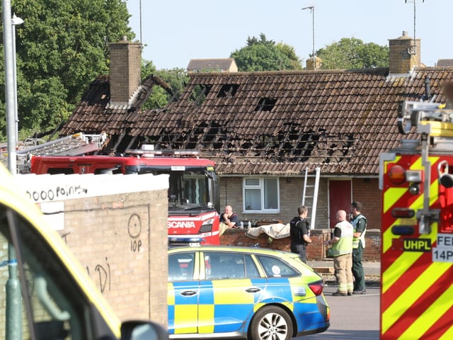 Emergency services on site at the house fire in Harrogate Court, Corby/National World