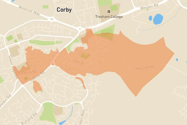 The area affected by the power cut