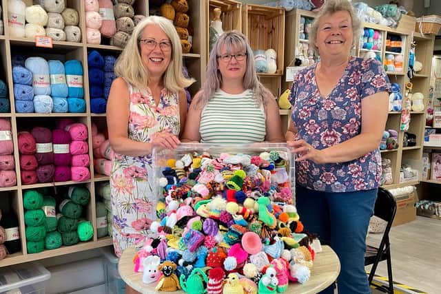 Teresa, Ann and Helen at Millers Yarns and Crafts in Higham Ferrers
