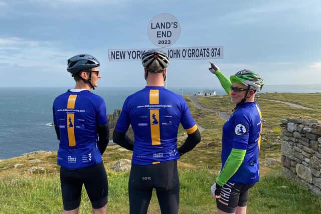 (From left to right) Stuart, Kevin, and Kenny at Land's End this morning